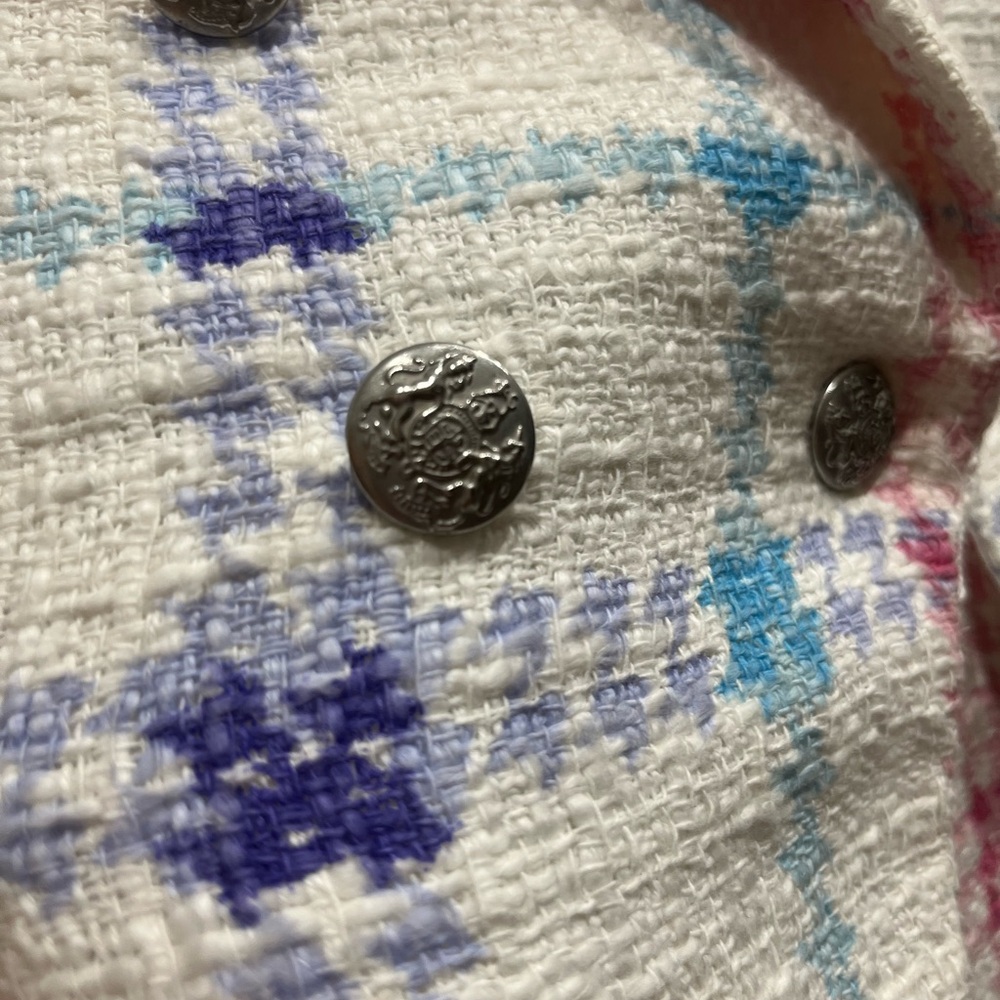 Plaid Double-Breasted Blazer - image 4